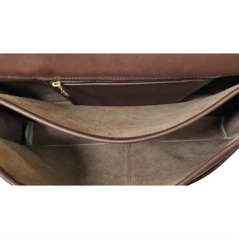 COACH Vintage Full Grain Leather Briefcase in Milk Chocolate Brown #103-2132